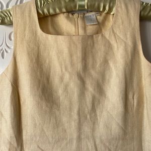 Yellow linen short dress